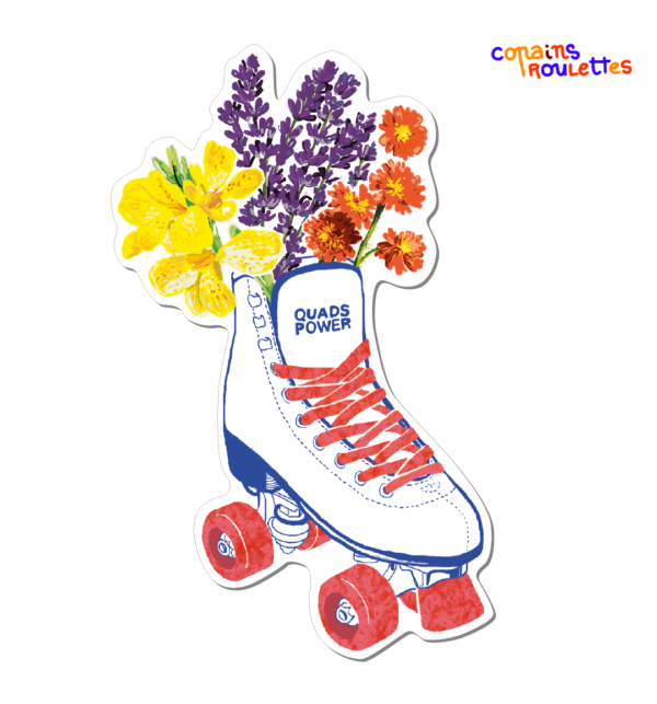 Sticker patin fleuri