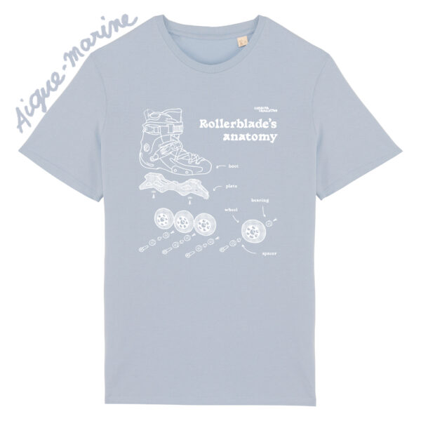 tshirt couleur aigue-marine rollerblades anatomy