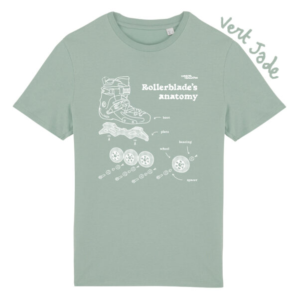 tshirt couleur vert jade rollerblades anatomy