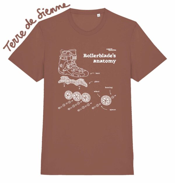 tshirt rollerblades anatomy copains roulettes terre de sienne